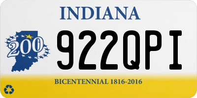 IN license plate 922QPI
