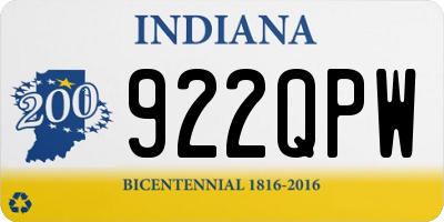 IN license plate 922QPW