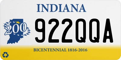 IN license plate 922QQA