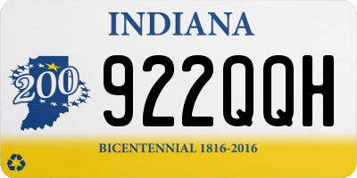 IN license plate 922QQH