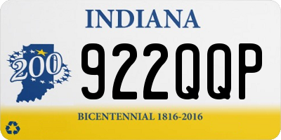 IN license plate 922QQP