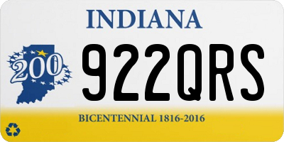 IN license plate 922QRS
