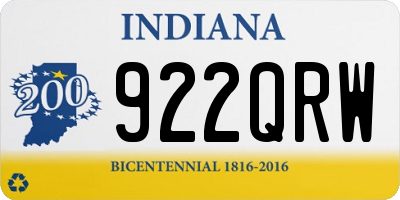 IN license plate 922QRW