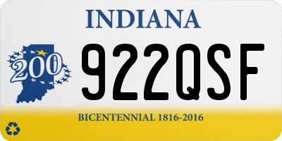 IN license plate 922QSF