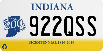 IN license plate 922QSS