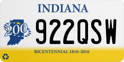 IN license plate 922QSW