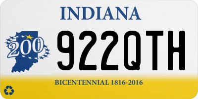 IN license plate 922QTH