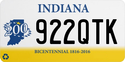 IN license plate 922QTK