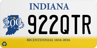 IN license plate 922QTR