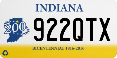 IN license plate 922QTX