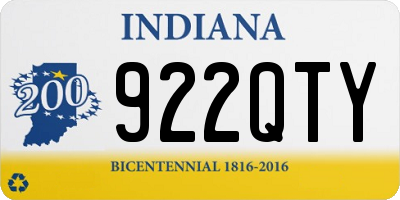 IN license plate 922QTY