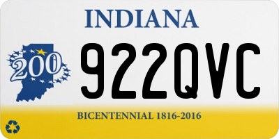 IN license plate 922QVC