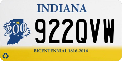 IN license plate 922QVW
