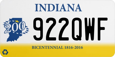 IN license plate 922QWF