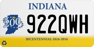 IN license plate 922QWH