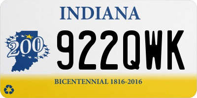 IN license plate 922QWK