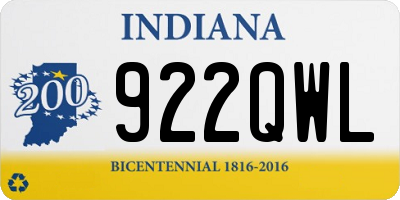 IN license plate 922QWL