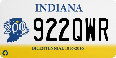 IN license plate 922QWR