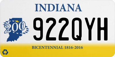 IN license plate 922QYH