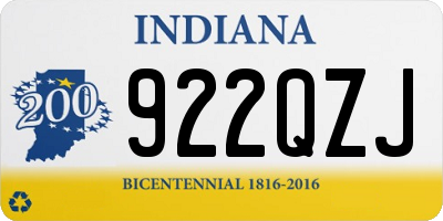 IN license plate 922QZJ