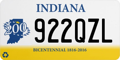 IN license plate 922QZL
