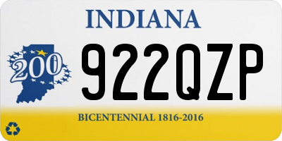 IN license plate 922QZP
