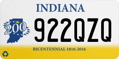 IN license plate 922QZQ
