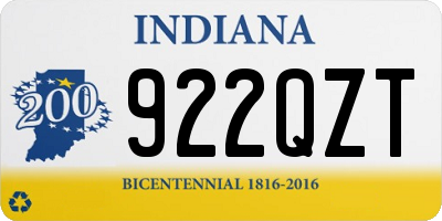 IN license plate 922QZT