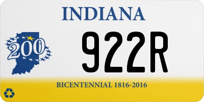 IN license plate 922R