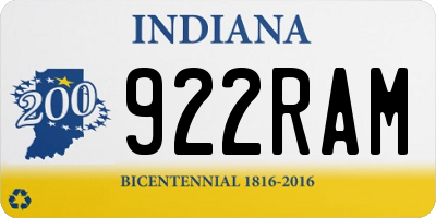 IN license plate 922RAM