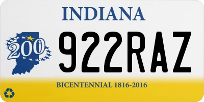 IN license plate 922RAZ