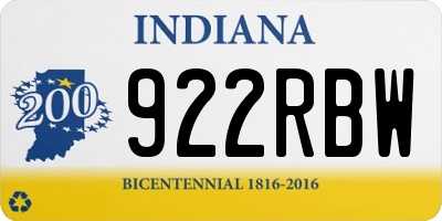 IN license plate 922RBW