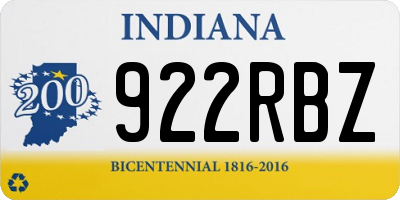 IN license plate 922RBZ