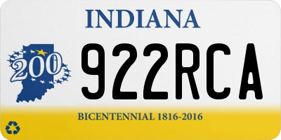 IN license plate 922RCA
