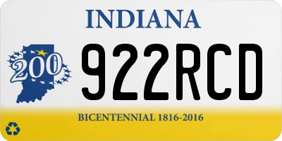 IN license plate 922RCD