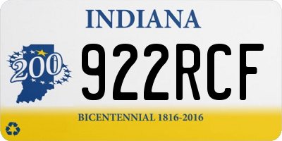IN license plate 922RCF