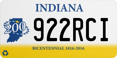 IN license plate 922RCI
