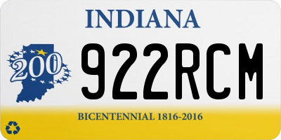 IN license plate 922RCM