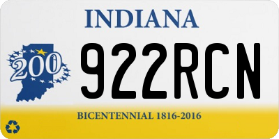 IN license plate 922RCN