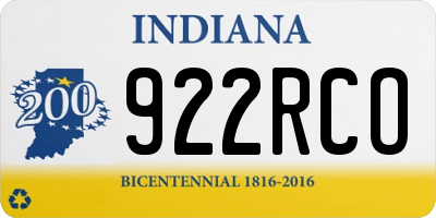 IN license plate 922RCO