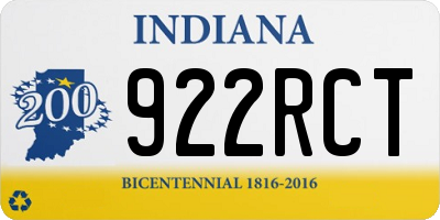 IN license plate 922RCT