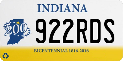 IN license plate 922RDS