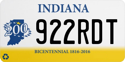 IN license plate 922RDT