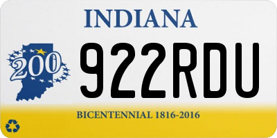 IN license plate 922RDU