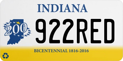 IN license plate 922RED
