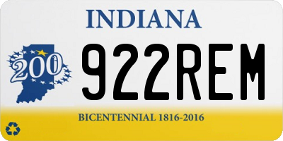 IN license plate 922REM