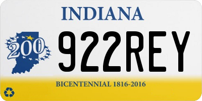 IN license plate 922REY