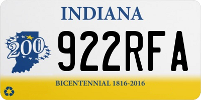 IN license plate 922RFA