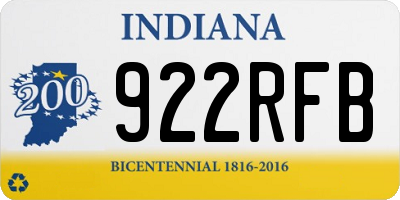 IN license plate 922RFB