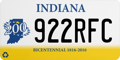 IN license plate 922RFC